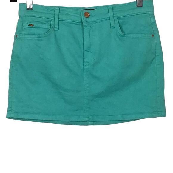 Joe's Jeans Denim Jean Mini Skirt Teal Aqua Turquoise Green Blue sz 4 27 - Picture 3 of 11